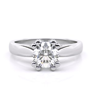 Clio Solitaire Engagement Ring in 18K White Gold