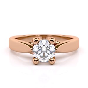 Rhea Solitaire Engagement Ring with Diamond in 18K Rose Gold