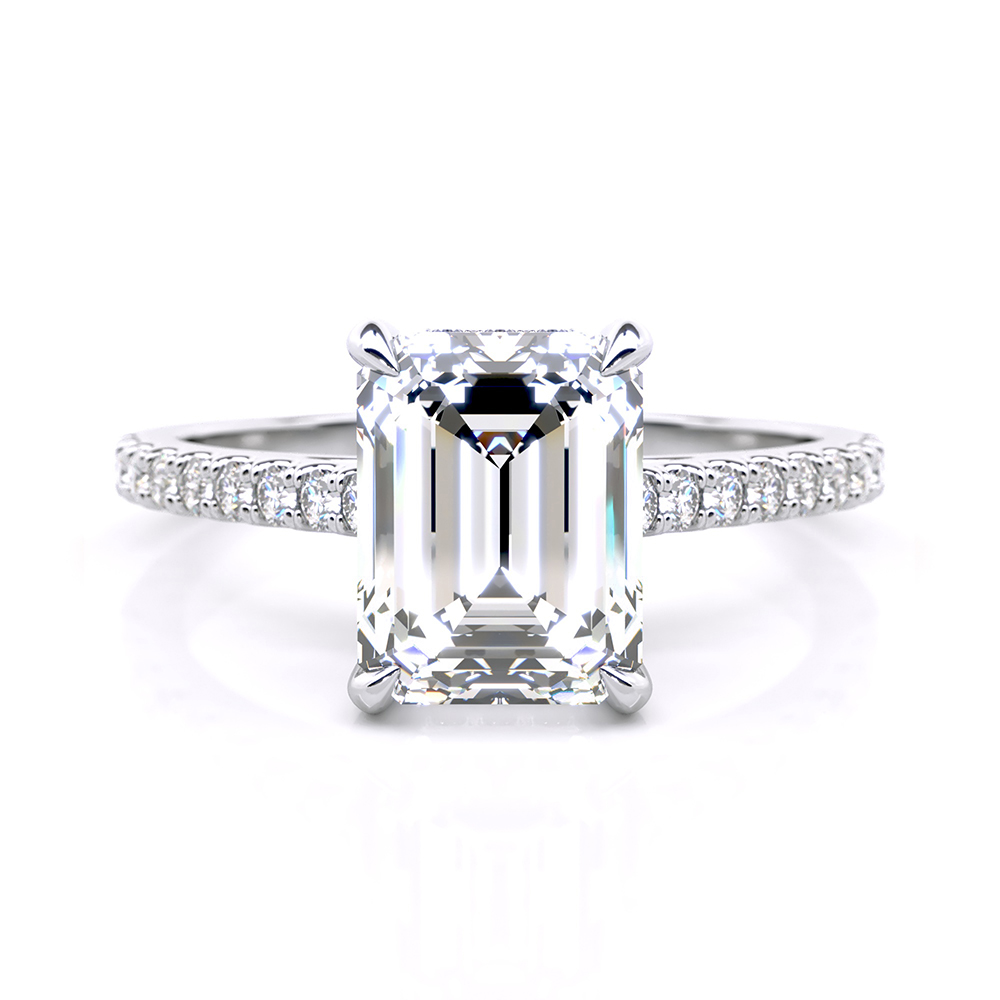 Artemis Hidden Halo Accent Stone Engagement Ring | Diamond lab gr