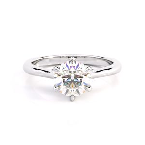 Lyra Six-Prong Claw Solitaire Engagement Ring in White Gold