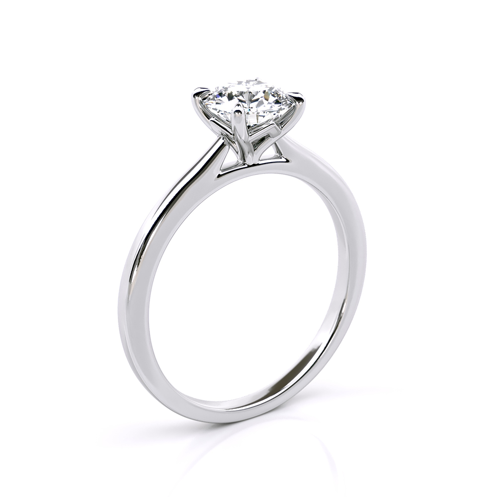 4-Prong Solitaire Diamond Ring in 18k Yellow Gold