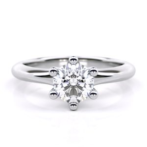 Zoe Solitaire Engagement Ring in 18k White Gold