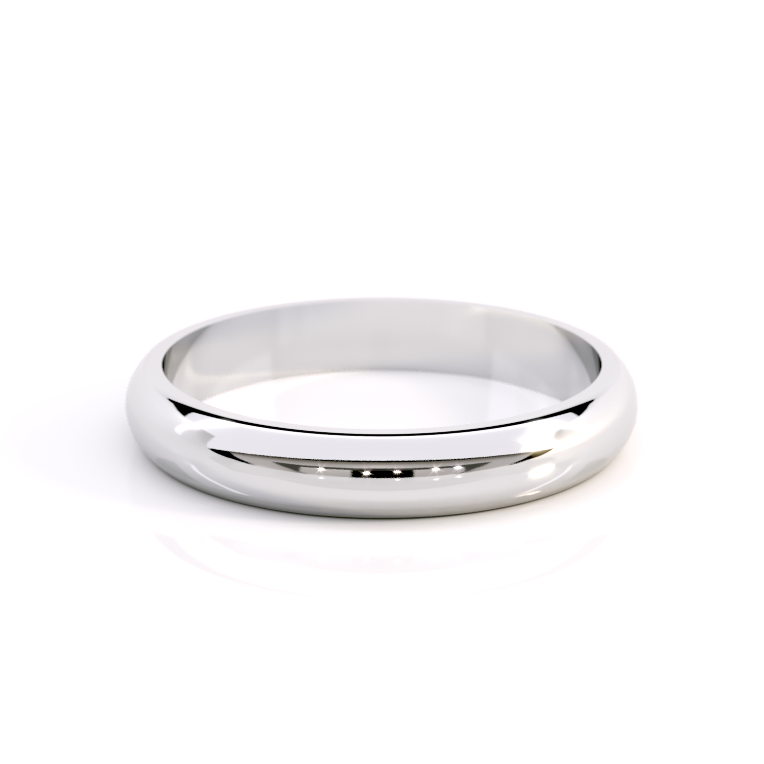 Sleek and timeless The Classic One 3mm white gold wedding band